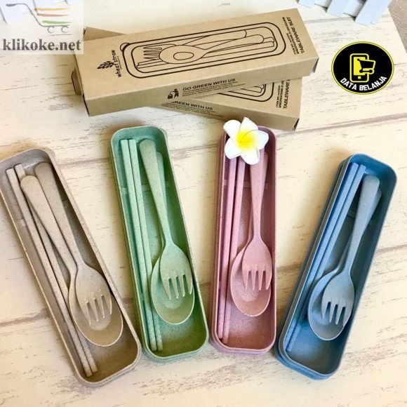 SET SENDOK GARPU SUMPIT + KOTAK BAHAN JERAMI / SET 3in1